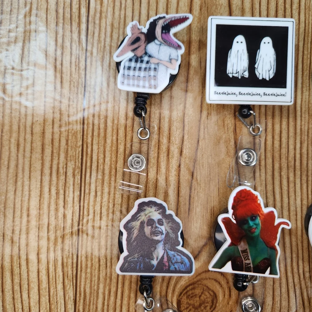 Beetlejuice Halloween‎ Belt Clip Badge Reels Lot of 6